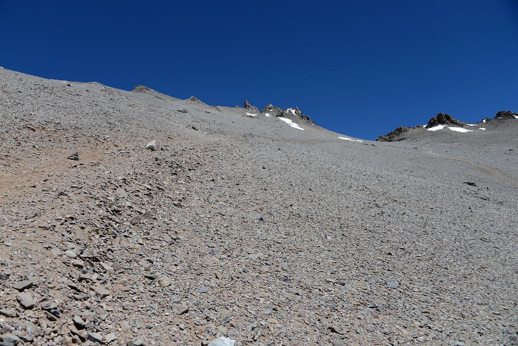 09 The Trail From Aconcagua Camp 1 Crosses Back To The Right To Ameghino Col On The Way To Camp 2